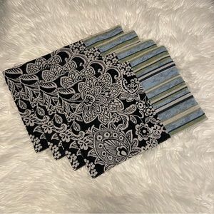 Set of 4 Blue and Green Patterned Placemats